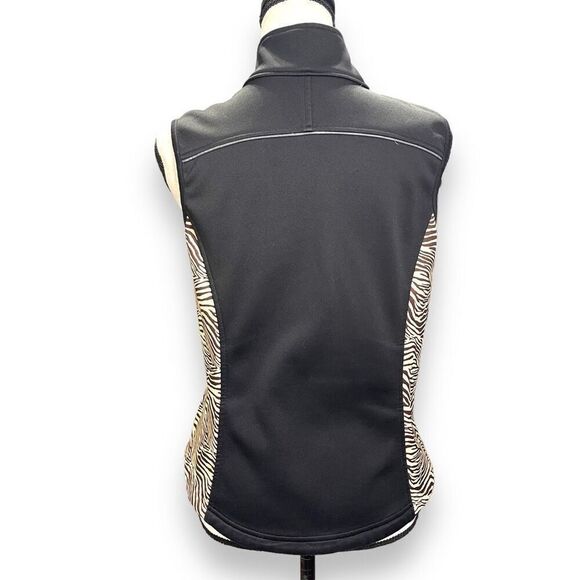 Kerrits  Women's Zebra Pattern Double Zip Softshell Equestrian Vest Black XS - Picture 2 of 11